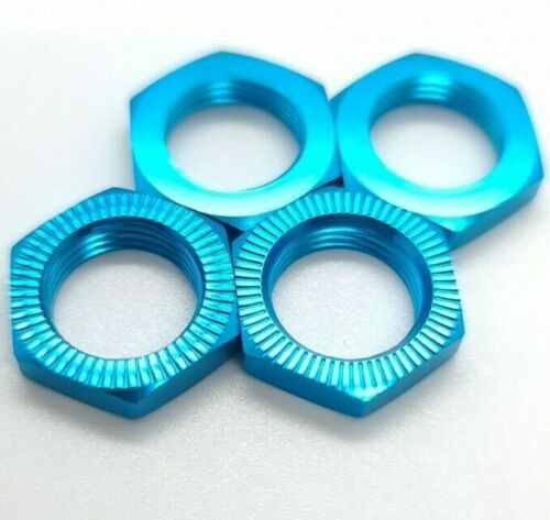 1/8 RC Car Buggy 17mm Alloy Wheel Nuts in Blue x 4
